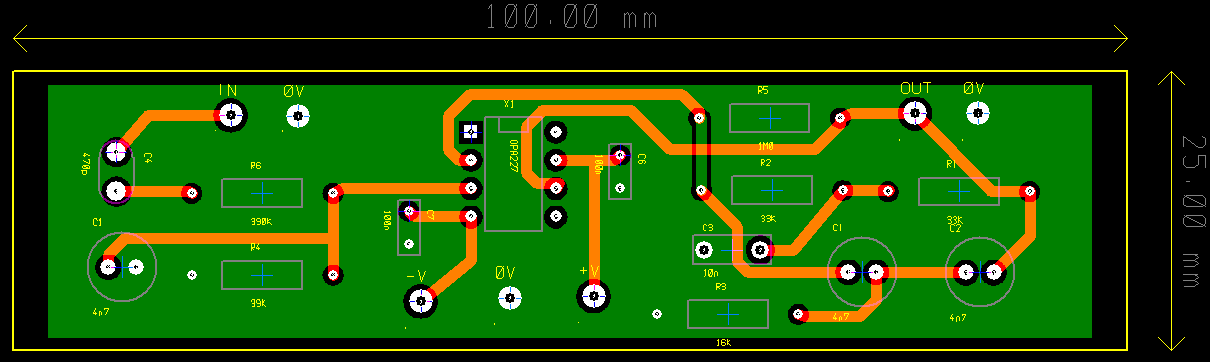 Bandpass filter PCB layout