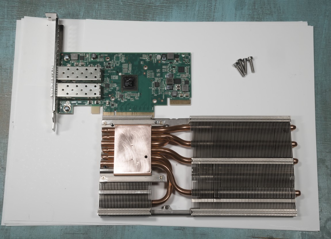 The card and donor card again. This time the heatsink has about ¼ of its length sawn off.