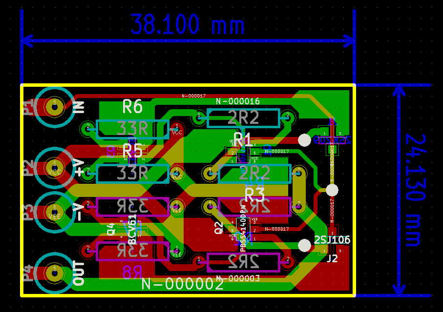 Diamond buffer PCB layout